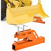 EBESTTECH Tractor Bucket Receiver Hitch 2 inch Clamp on Trailer Hitch for Tractor Non-Slip Bucket Hitch Ball for Lawn Kubota Deere Bobcat Orange Attachment