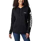 Columbia Women's Trek Graphic Hoodie, Black/White Logo, 2X Plus