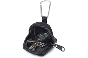 GMYIAK Coin Purse with Zipper, Change Purses Small Organizer Bags Canvas for Home, Coin Purse Keychain Pockets for Waist Pack (Black)