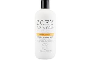 ABSOLUTELY NATURAL Zoey Naturals - Sweet Citrus Bubble Bath for Kids & Babies - Organic Tear-Free, Non-Toxic Toddler Soap with Moisturizing Aloe & Avocado Oil - Long Lasting Bubbles - Made in USA, 17 oz