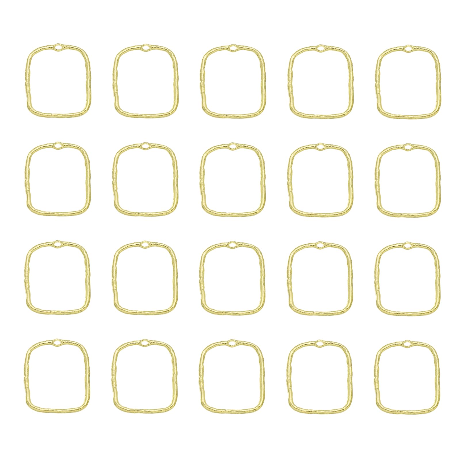 PATIKIL Open Bezels for Resin, 30 Pcs Alloy Small Hollow Rectangular Open Back Frame Pendants for Craft DIY Making and Crafting, Gold Tone