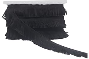 KUYLENT 6 Yards Black Color Cotton Fringe Tassel Trim for DIY Decoration (1.5 Inch)
