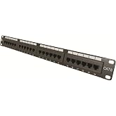 Vertical Cable Cat6 24 Port 19" Horizontal Rackmount 1U Patch Panel