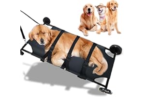 Tuntrol Dog Stretcher for Large Dogs with 4 Wheels, 45x22 Inch Pet Transport Trolley Animal Gurney Carrier