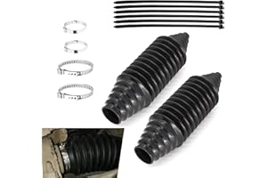 Merdege 2 PCS Car Rack and Pinion Boot, Steering Gear Ball Cage Kit, Inner Tie Rod Boot Set, Universal for Car Accessories (Black)