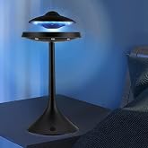 Magnetic Levitation Bluetooth UFO Speaker, Levitating UFO Speakers with Seven Color Night Lamp, Wireless Charging LED Lamp Bluetooth Speaker, 360&deg;Rotating UFO Lamp (Black)