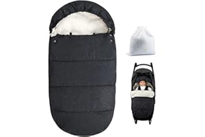 Bebamour Universal Stroller Footmuff Waterproof Baby Stroller Bunting Bag Winter Warm Stroller Sleeping Bag Winter Outdoor Tour Toddler Stroller Footmuff (Dark Grey)