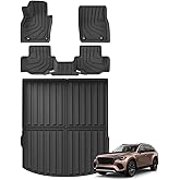 SMABEE Floor Mats & Cargo Liner for 2025 2026 Mazda CX-70 & CX70 PHEV Trunk Mat TPE All Weather Floor Liners Accessories Interior Black