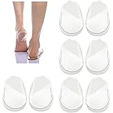 4 Pairs Orthopedic Insoles for Men and Women, Medial &amp; Lateral Heel Wedge Silicone Shoe Inserts, Height Increase Shoe Pad for Corrective Pronation, Supination, O/X Type Leg Corrective (Transparent)