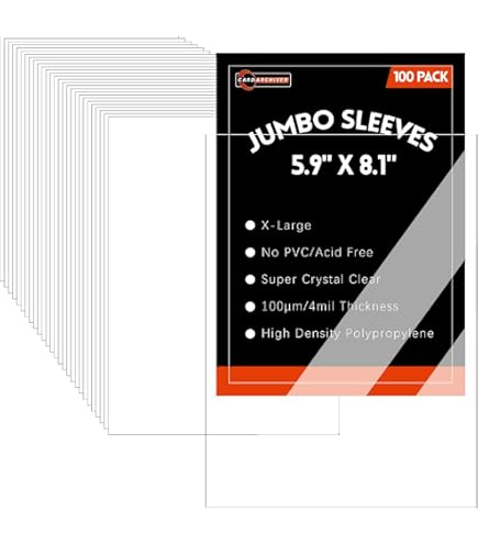 Amazon.com: Rayvol Jumbo Card Sleeves Size XL:5.7 x 7.9 Inch - Card Sleeves  for Oversized TCG Trading Cards (50pcs) : Toys & Games