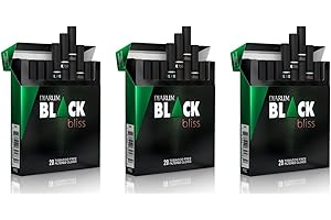 THE FRUGAL SMOKER Djarum Black Bliss Emerald Tobacco & Nicotine Free Clove Filtered Cigarettes - 3 Boxes of 20 (60 total) - incl. Frugal Smoker Sticker