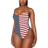 Viottiset Women's Ruched High Cut One Piece Swimsuit Tummy Control Bathing Suit Monokini