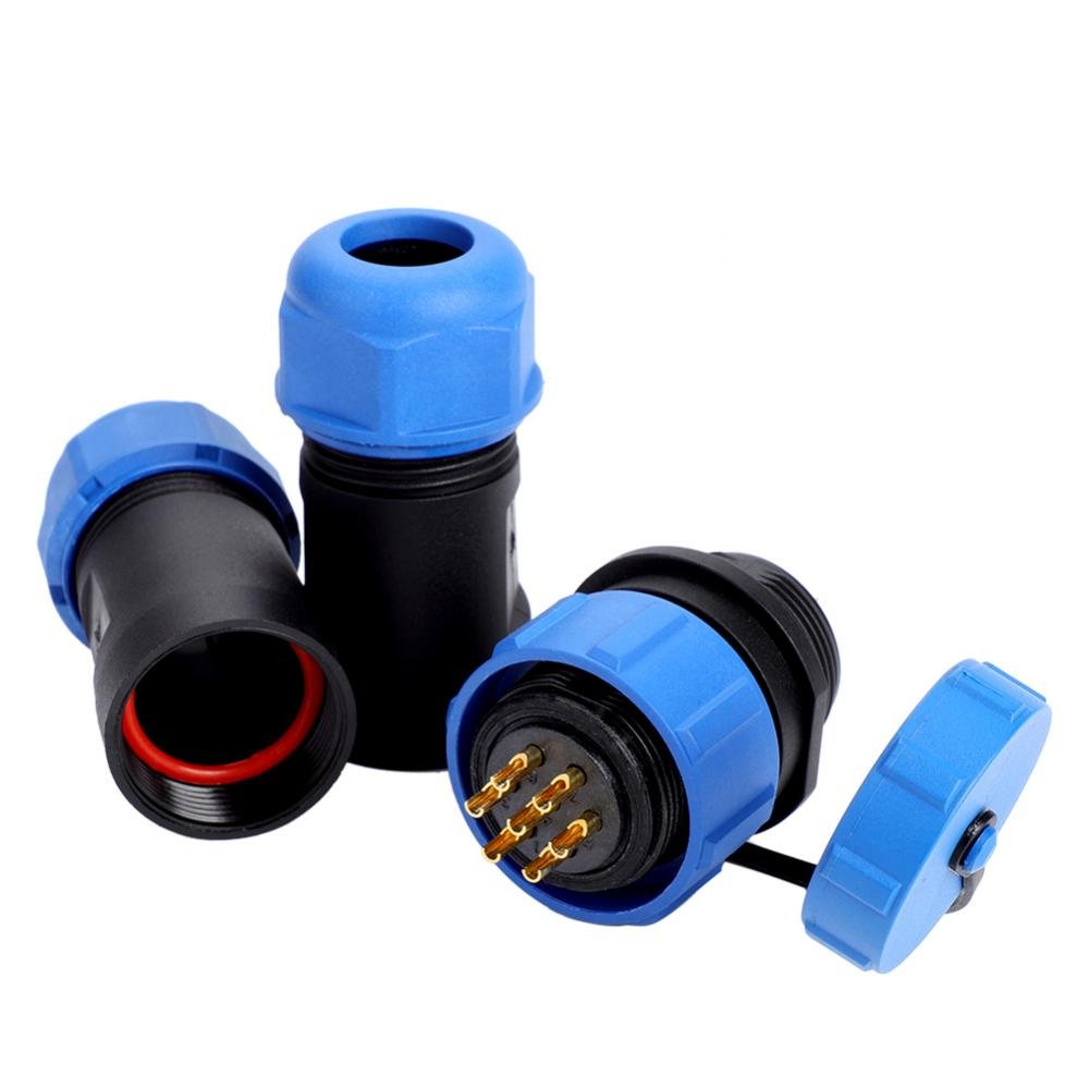 SP21 IP68 2/3/4/5/7/9/12Pin Waterproof Aviation Plug Socket Cable In Line Connector For Outdoor Lighting And Marine Equipment (7 PIN)