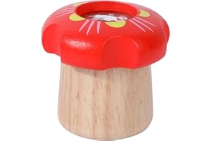 WODI TOYS WODI 1PCS Wooden Kaleidoscope for Kids - Montessori Educational Optical Toy, Vintage Birthday Gift for Boys Girls Ages 3-12, Travel Sensory STEM Learning (red)