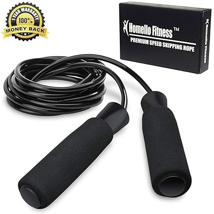 Homello Springseil Premium Speed Jump Rope Sport Seilspringen Verstellbare Stahlseil mit Profi Kugellager & Hautfreundlichen 