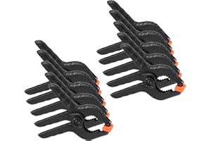 10-Piece Black Plastic Spring Clamps, 2-Inch A-Type Woodworking DIY Clamps