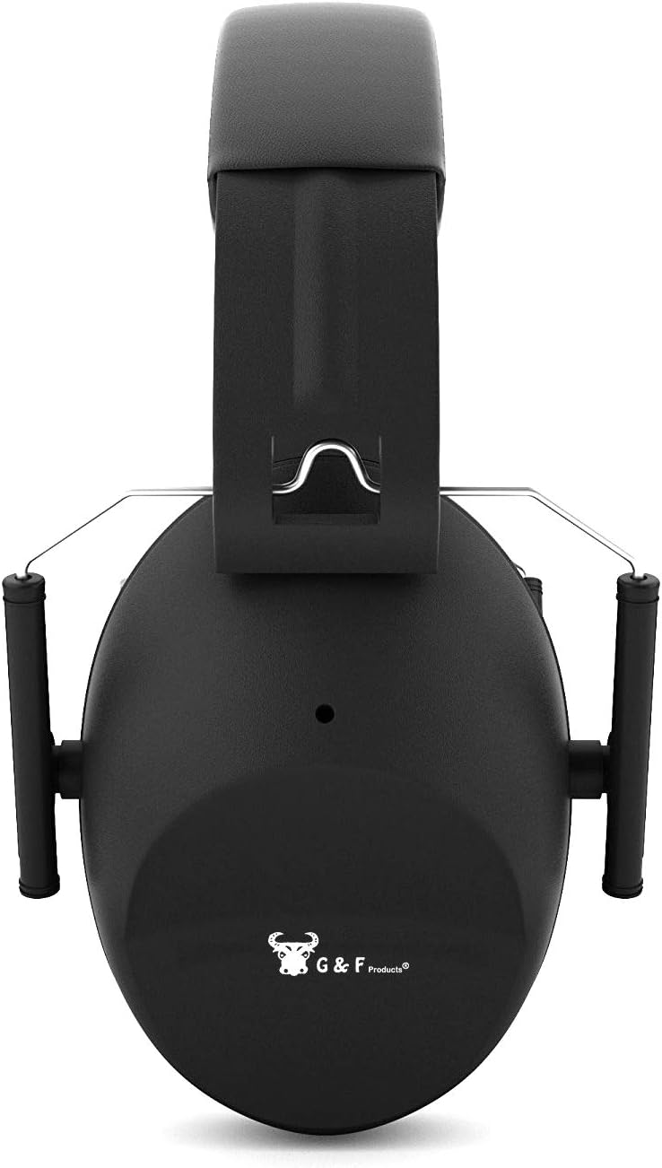 Earmuffs hearing protection with low profile passive folding design 26dB NRR and reduces up to 125dB, black - - 
