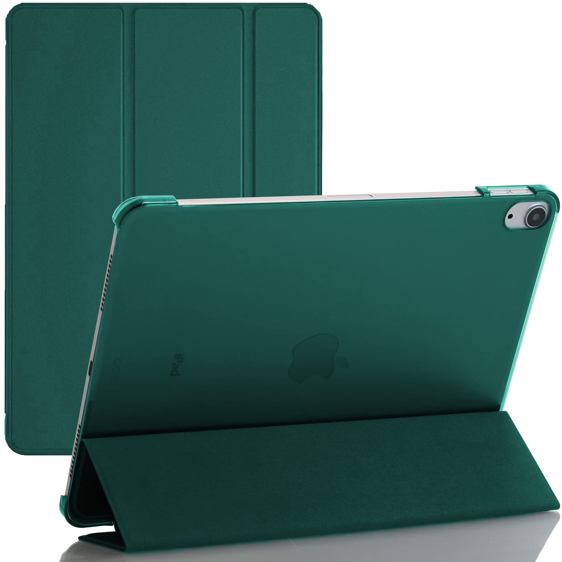Smart Case For Apple iPad Air 4 Released 2020 and For Apple iPad Air 5 Released 2022 Size 10.9'' and Only For Model Numbers A2316, A2324, A2072, A2325, A2588, A2589, A2591 (Emerald Green)