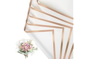 NESCCI 20 Sheet Flower Wrapping Paper - Waterproof Floral Bouquet Wrapping Paper, Florist Supplies Packaging Paper for Wedding Birthday Gift DIY (White)