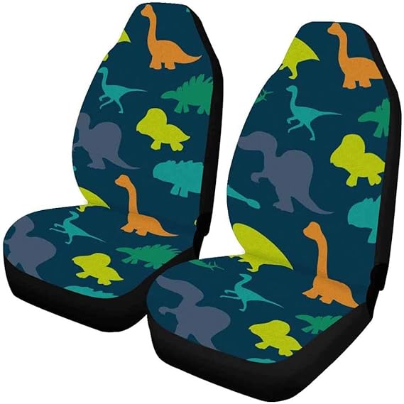Colored Dinosaurs 2 Packs Car Seat Cover Protector Cushion Car Seat