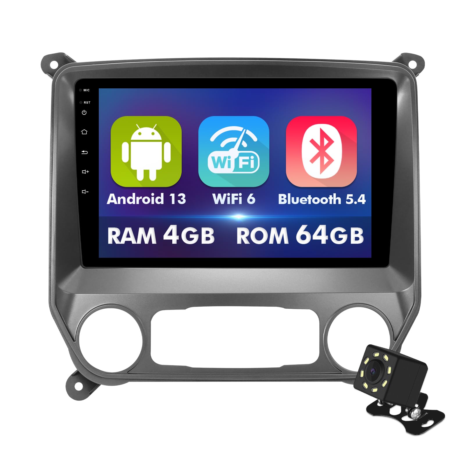 Photo 1 of ISUDAR 10.1 Inch IPS Touchscreen Android 13 Car Stereo for Chevrolet Silverado/GMC Sierra 2014-2018 with Wireless CarPlay & Android Auto 4+64GB, WiFi 6, Bluetooth 5.4, FM Radio, Backup Camera