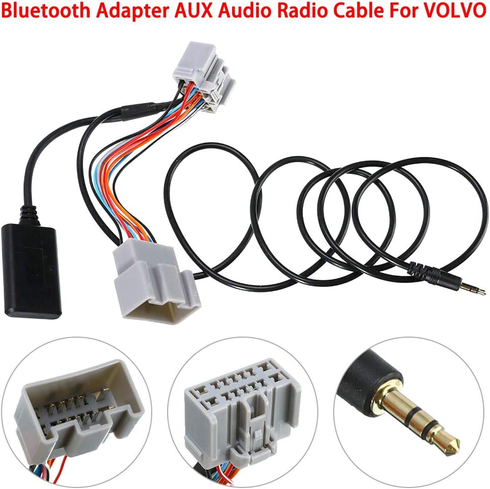 Ajboy 14 Pin Bluetooth Adapter Audio AUX Cable For Volvo C30/S40/V40/V50/S60/S70/C70