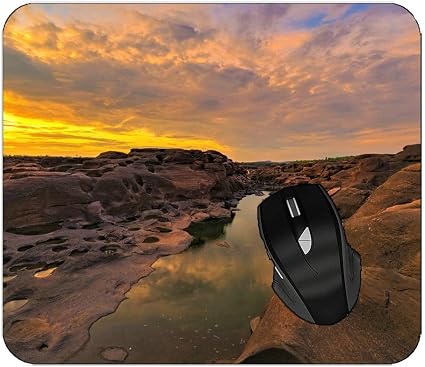 Amazon コンピュータのための専門のマウスパッドの岩の日没のタイの海岸の景色のマウスパッド Yendosteen マウスパッド 通販