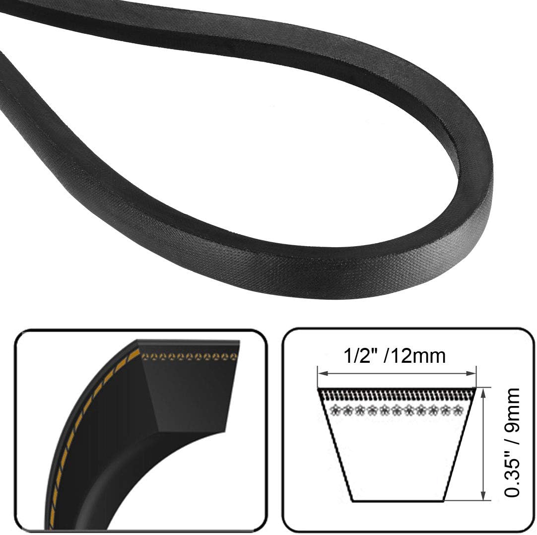 sourcing map A27 Drive V-Belts 27" Inner Length 13mm Width 8mm Thick JIS Standard A-Section Rubber Drive Transmission Belt - Image 4