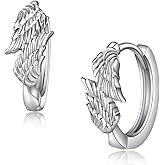 925 Sterling Silver Angel Wing Earrings Beautiful Wing Hoop Earrings For Women Jewelry Presents