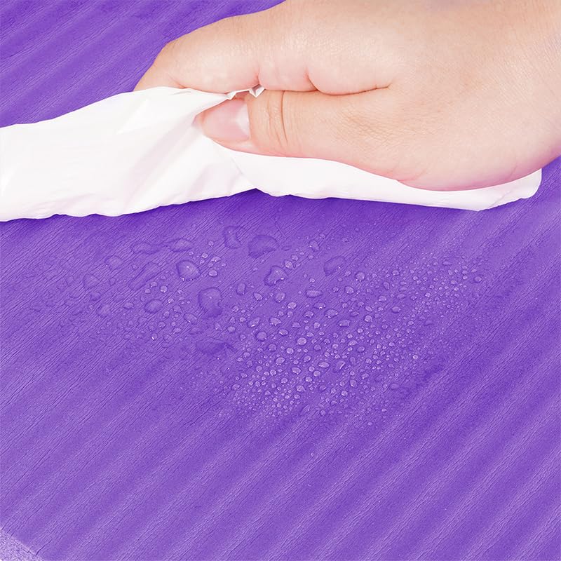Fitvids 1/2-Inch Extra Thick High Density Anti-Tear Exercise Yoga Mat with Carrying Strap, Purple - Image 5
