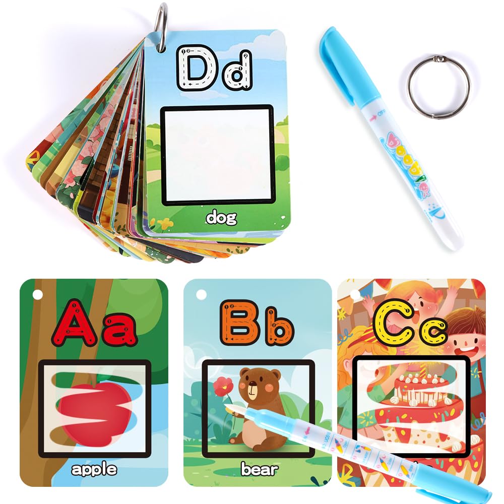 Photo 1 of Water Coloring Books for Toddlers, Aqua Painting Book for 18+ Months, Magic Paint Set for 2 3 4 5 Years Old, Alphabet Flash Cards ABC Learning, Road Trip/Airplane Travel/Car Activities Essentials Kids
