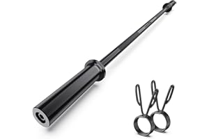 LAVVON 57" Olympic Barbell Bar, 2" Standard Straight Barbell Bars for Weight Lifting Bar for Bench Press/Squats/Hip Thrusts/Lunges/Biceps- Home Gym Weight Bar- 2 Spring Collars(500lb Weight Capacity)