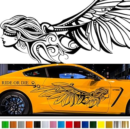 Amazon 女神カーステッカーwa26 バイナルグラフィックワイルドスピード系デカール ブラック 色変更可 ステッカー デカール 車 バイク