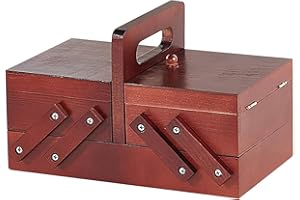 B Baosity wood Sewing Box Organizer, Thread Storage Box, Large Sewing box Compartments Thread Home Sew Basket Household Acces