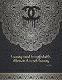 Luxury must be comfortable, otherwise it is not luxury - Coco Chanel: Mandala Gold & Black - College classic Ruled Pages Book A4 (8.5 x 11) Large ... Notebook to write in (Positive Vibrations)
