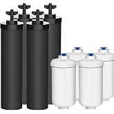 Water Filter Replacement Compatible with Ber-key &reg; BB9-2 Gravity Black Filter &amp; for PF-2&reg; Fluoride Water Filters Combo Packs, High-Efficiency Coconut Shell Activated Carbon for 250+ Contaminants