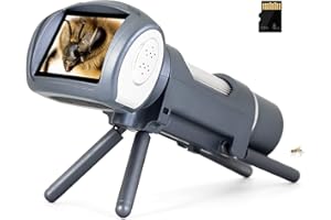 LINKMICRO LM012 Pocket Microscope for Kids, 2'' LCD 300X Portable Microscope for Kids 8-12 with Screen, Photo and Video, Prepared Slides, 8GB SD Card