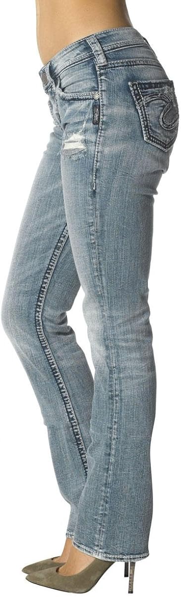 Silver Jeans Co. Women's Suki Curvy Fit High Rise Baby Bootcut Jean: Clothing