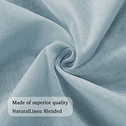 image for Turquoize Linen Sheer Curtains 108 Inch for Bedroom Living Room Natura