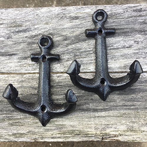 Nautical Cast Iron Ship Anchor Weathered Nautical Wall Hooks Coat Hook