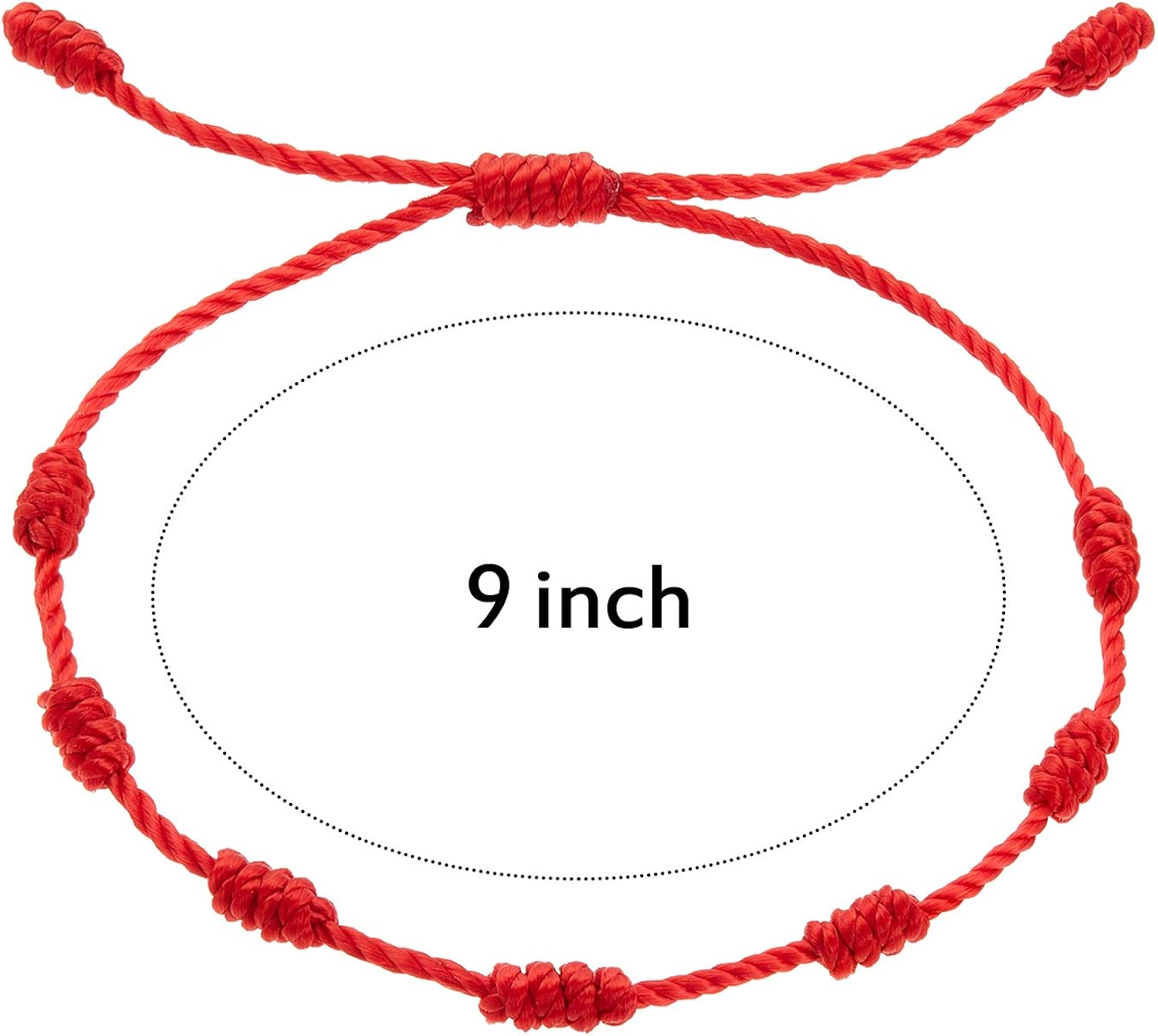 WILLBOND 6 Pieces Red Bracelet Red Cord Bracelet Adjustable Kabbalah Red Knot String Bracelet Amulet for Protection, Evil Eye and Good Luck (7 Knots Style): Jewelry