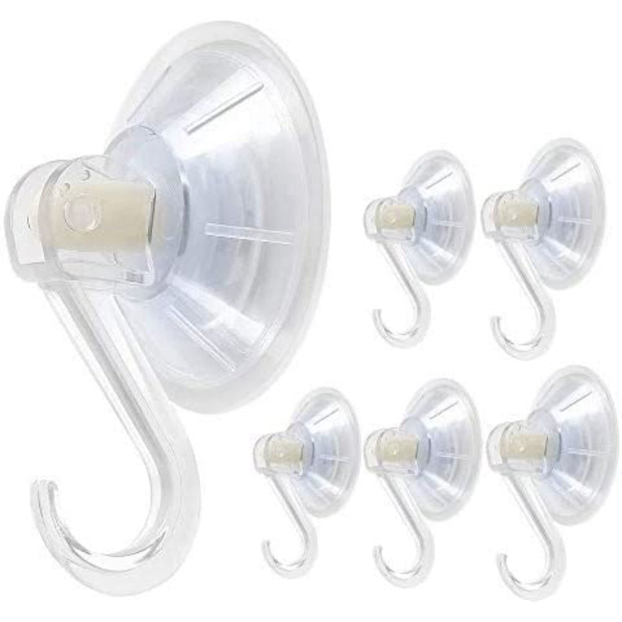 Photo 1 of 1st Choice 6 Pack Clear Plastic Suction Cup Hooks, Ultra Heavy Duty, Strong Power Lock, Vacuum Traceless, Smooth Waterproof Oil-Proof Wall Shower Kitchen Window Bathroom Holder