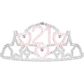 xo, Fetti 21 Birthday Tiara Party Decorations - Rhinestone Metal | Finally 21 Birthday Party Supplies, Bday Girl Decorations, HBD Cute Accessory, Twenty One