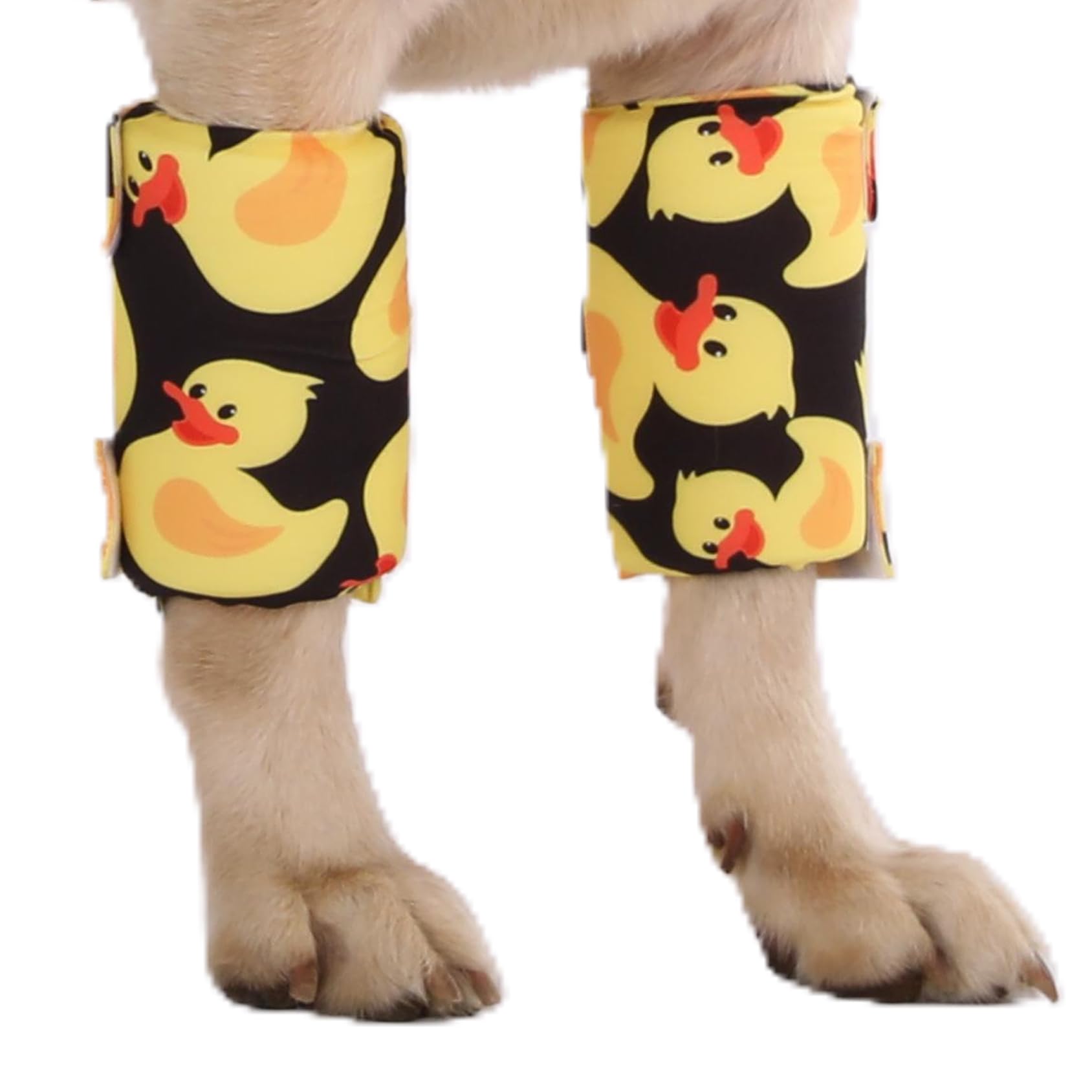 Photo 1 of LovinPet Dog Leg Sleeves for Medium & Large Dogs, Set of 2 Anti-Lick Leg Wraps for Front & Hind Legs, Adjustable Soft Elbow & Leg Covers for Hotspots, Wounds, Calluses, Non-Brace, Duck Print,Black