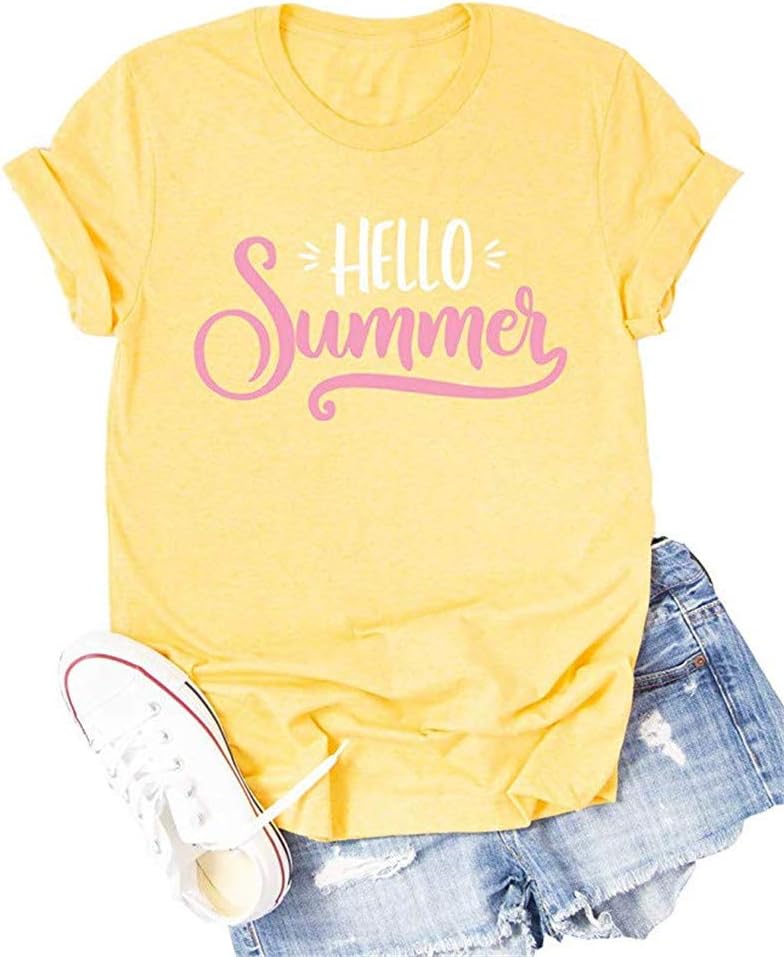 Womens Summer Vibes T Shirt Short Sleeve Beach Vacation Graphic Tees