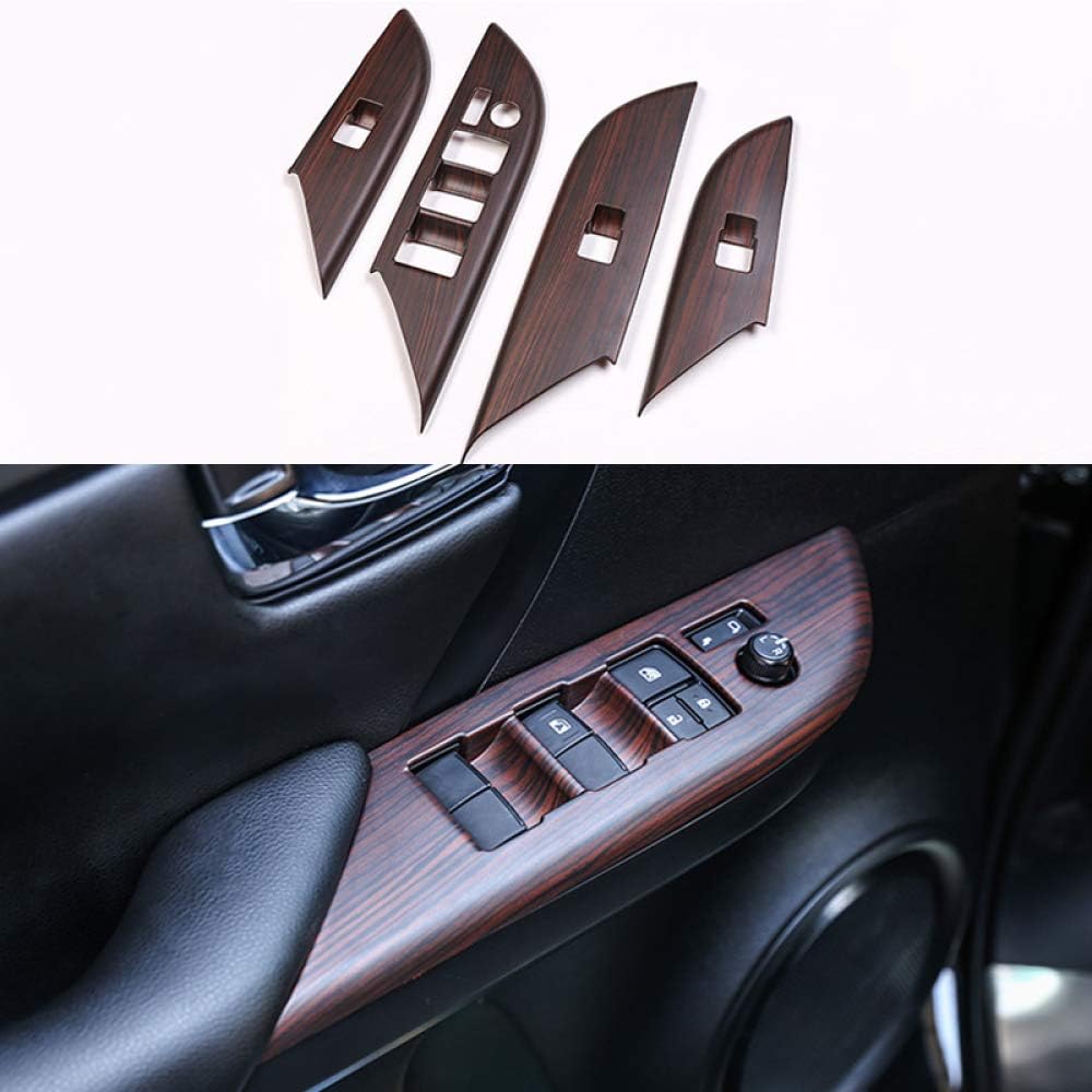 TINTABO Car Door Window Glass Lift Switch Button Inside Door Handle Frame Trim Cover,For Toyota Fortuner 2016 2017 2018 2019
