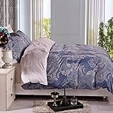 NTBAY 3 Pieces Duvet Cover Set Printed Microfiber Reversible Design