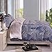 NTBAY 3 Pieces Reversible Printed Microfiber Duvet Cover Set with Hidden Button(Full/Queen, Navy Blue)