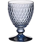 Villeroy & Boch Boston Colored Collection Water Goblet, Crystal Glass, 11.75 oz Capacity, Blue