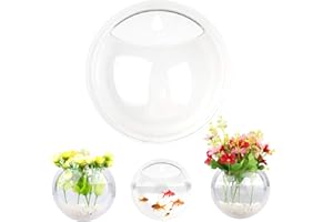 SYLOTS 2PCS 5.9 Inch Wall Fish Tank, Transparent Aquarium, Round Wall Mounted Hanging Fish Bowl Plant Pot Home Decor